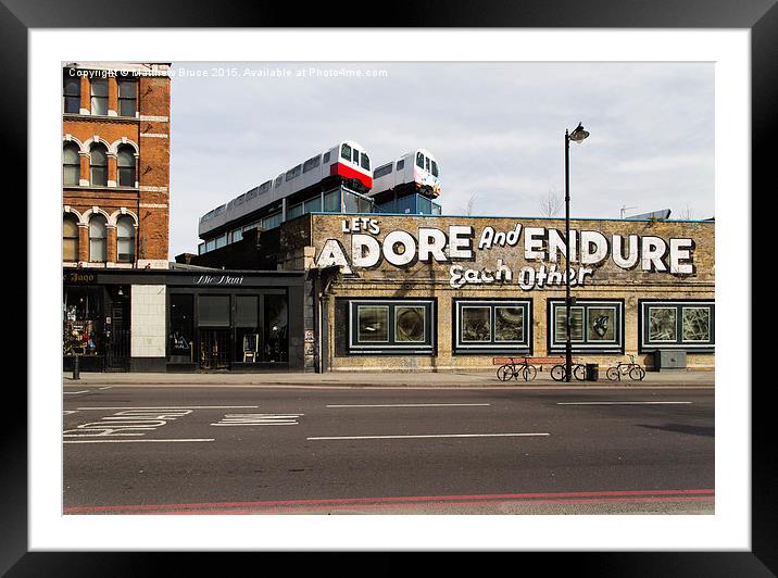 "Let's adore and endure each other" aka Sky trains Framed Mounted Print by Matthew Bruce