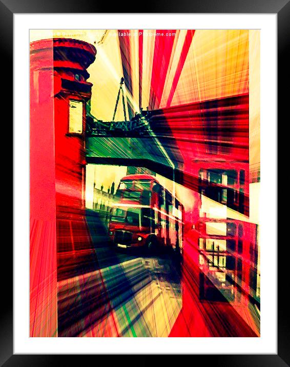 Iconic London in Pop Art Framed Mounted Print by Beryl Curran