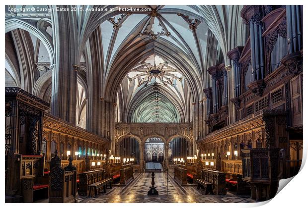  The Quire or Choir of Bristol Cathedral Print by Carolyn Eaton