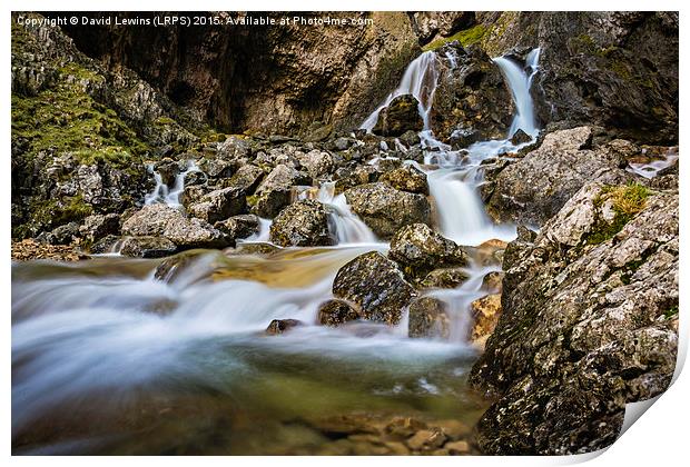 Gordale Scar Waterfall Print by David Lewins (LRPS)