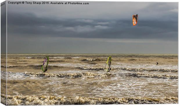  Wind Surfing Canvas Print by Tony Sharp LRPS CPAGB