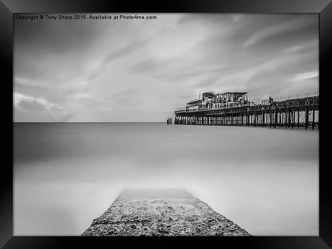  Hastings Pier in Monochrome Framed Print by Tony Sharp LRPS CPAGB