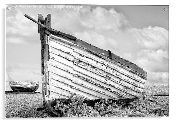 Old disused longshore fishing boats at Aldeburgh i Acrylic by john hartley