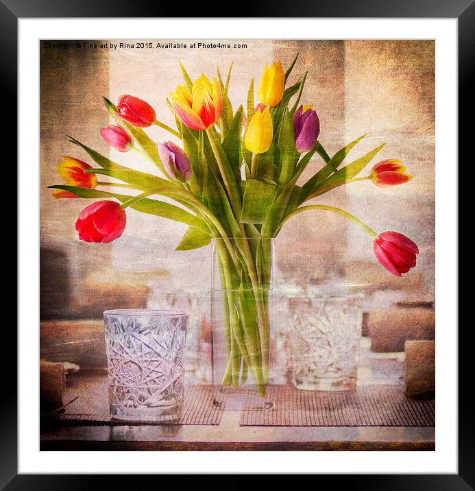 Tulips Framed Mounted Print by Fine art by Rina