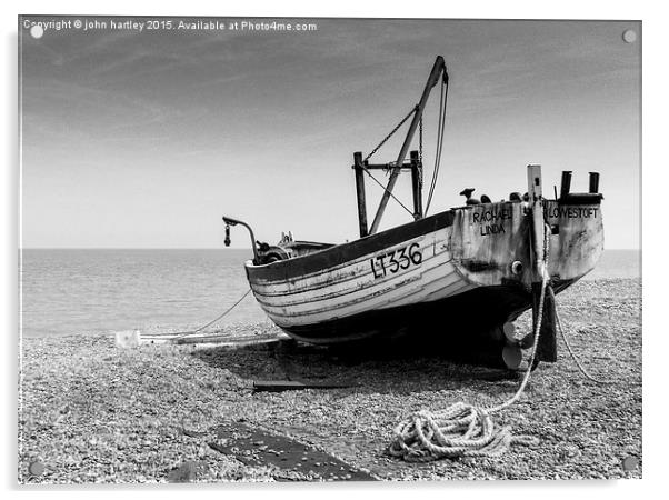  "Rachel Linda" Longshore fishing boat Aldeburgh i Acrylic by john hartley