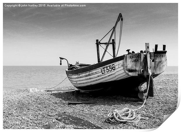  "Rachel Linda" Longshore fishing boat Aldeburgh i Print by john hartley