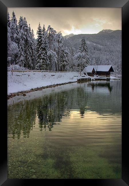 Lake Bohinj in winter, Slovenia Framed Print by Ian Middleton