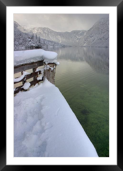 Lake Bohinj in winter, Slovenia Framed Mounted Print by Ian Middleton