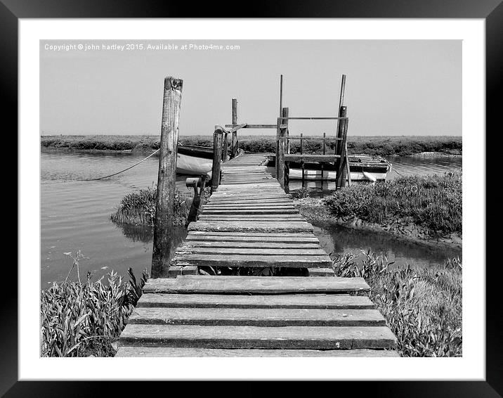Boardwalk to the Jetty.  Thornham North Norfolk  Framed Mounted Print by john hartley