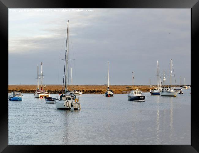 Evening approaches at Wells next the Sea Harbour N Framed Print by john hartley