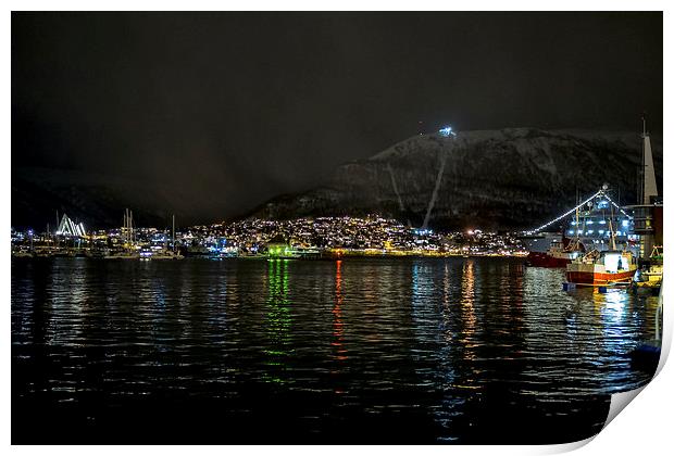 Tromso Harbour, Norway Print by Mark Llewellyn