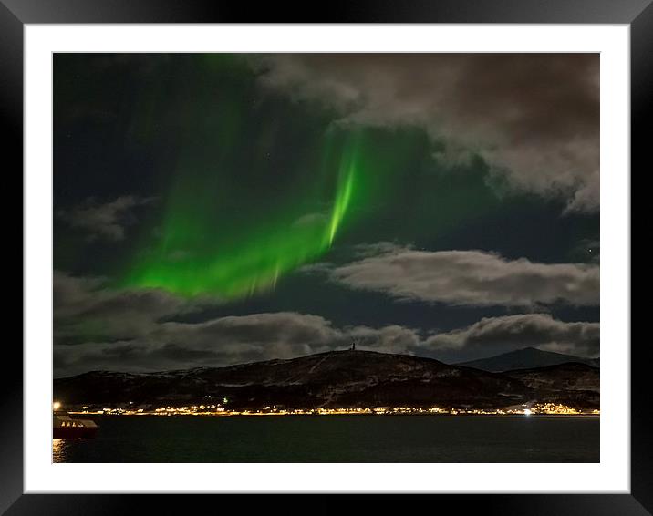 Northern Lights, Lofoten, Norway Framed Mounted Print by Mark Llewellyn