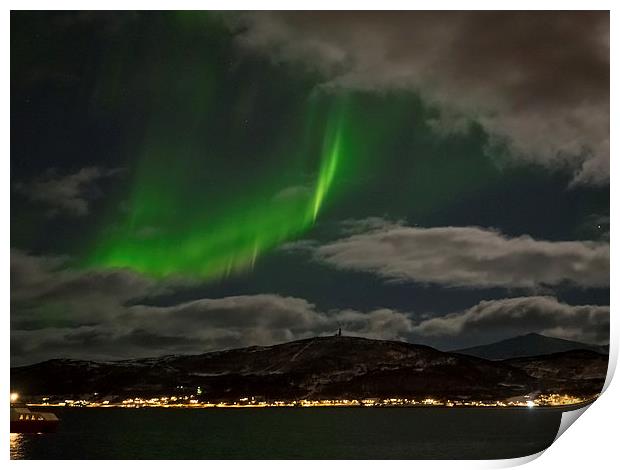 Northern Lights, Lofoten, Norway Print by Mark Llewellyn
