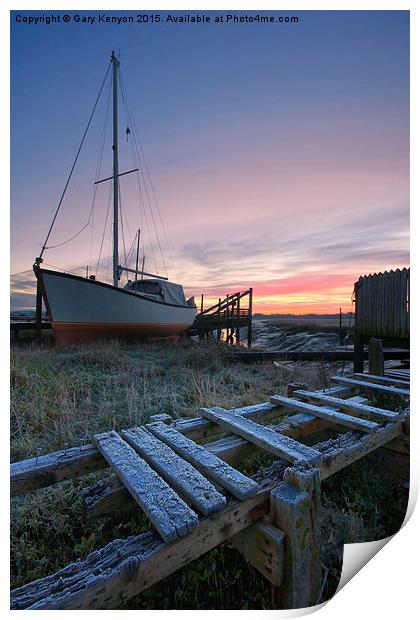 Sunrise at Skippool Creek Print by Gary Kenyon