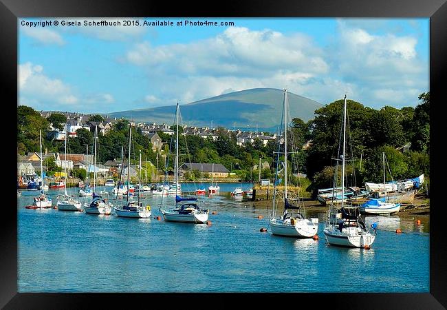  River Seiont in Caernarfon Framed Print by Gisela Scheffbuch