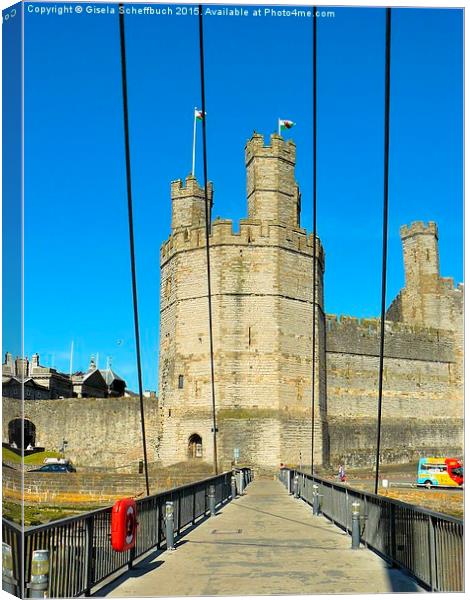  Caernarfon Castle Canvas Print by Gisela Scheffbuch