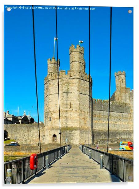  Caernarfon Castle Acrylic by Gisela Scheffbuch
