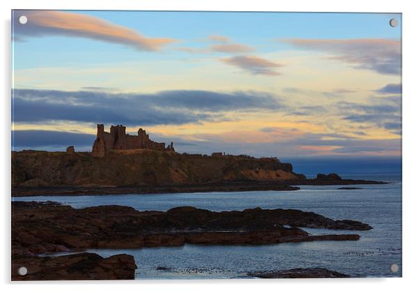  Tantallon castle on the east coast of Scotland. Acrylic by Tommy Dickson