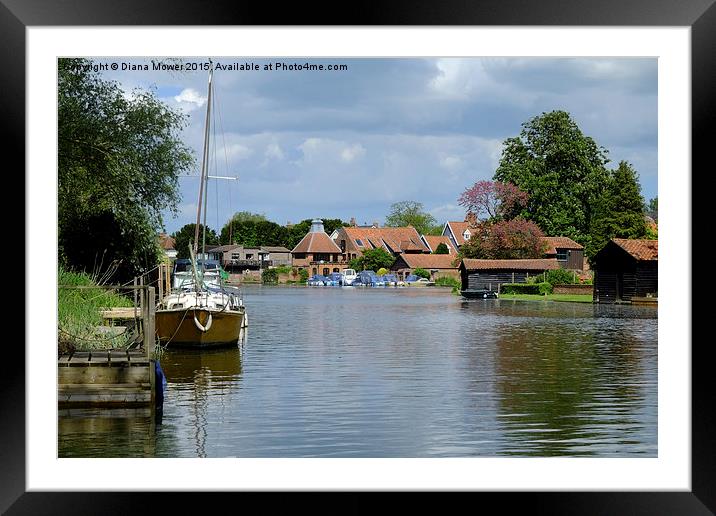 The  river Waveney Beccles  Framed Mounted Print by Diana Mower