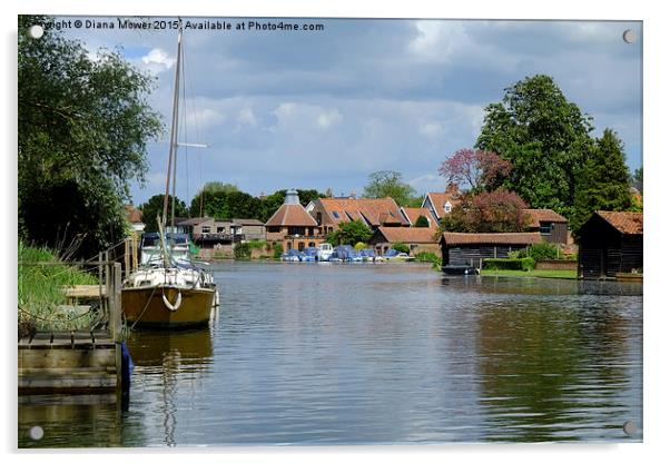 The  river Waveney Beccles  Acrylic by Diana Mower