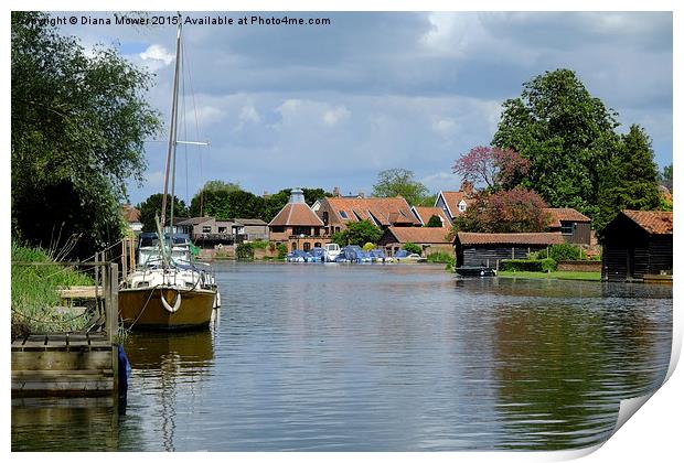 The  river Waveney Beccles  Print by Diana Mower