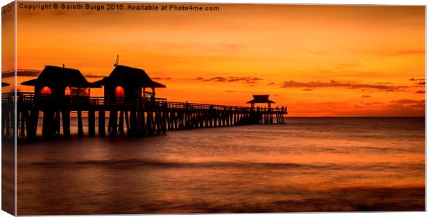 Naples Pier Sunset Canvas Print by Gareth Burge Photography