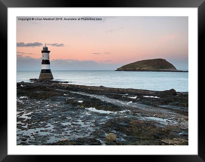  Penmon Lighthouse and Puffin Island. Framed Mounted Print by Lilian Marshall