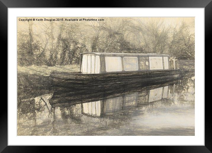  Narrow boat Framed Mounted Print by Keith Douglas