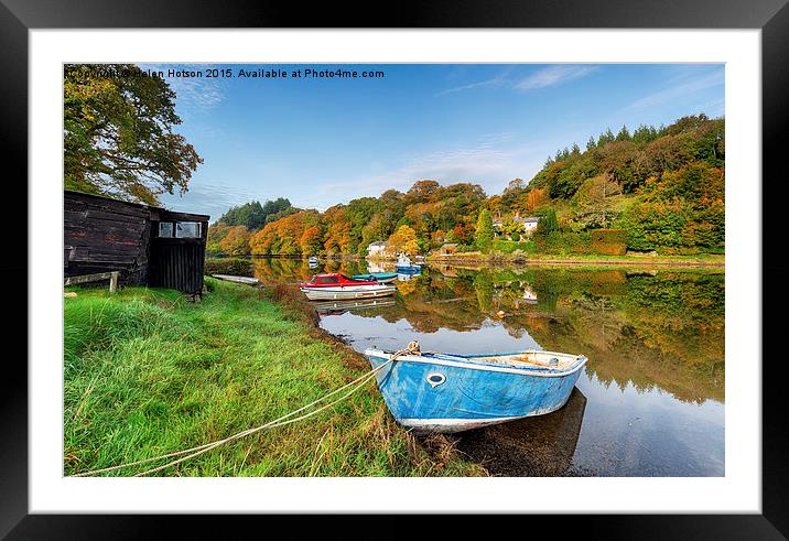 Boats at Lerryn  Framed Mounted Print by Helen Hotson