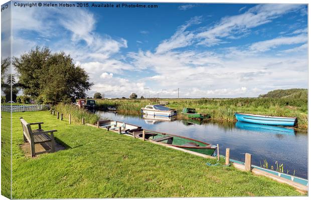 The River Thurne on the Norfolk Broads Canvas Print by Helen Hotson
