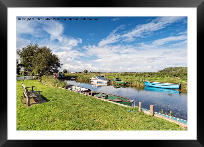 The River Thurne on the Norfolk Broads Framed Mounted Print by Helen Hotson