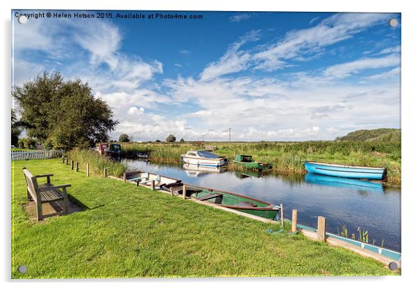 The River Thurne on the Norfolk Broads Acrylic by Helen Hotson
