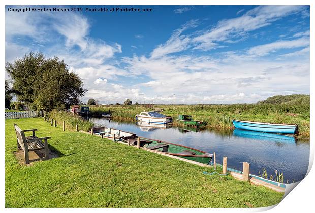The River Thurne on the Norfolk Broads Print by Helen Hotson