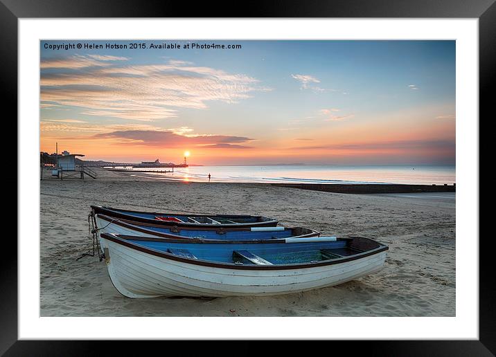  Sunrise at Durley Chine Framed Mounted Print by Helen Hotson