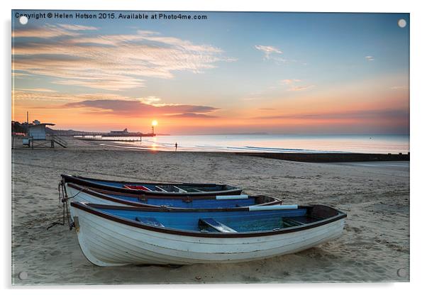  Sunrise at Durley Chine Acrylic by Helen Hotson