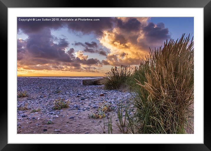  Beach Sunset Framed Mounted Print by Lee Sutton