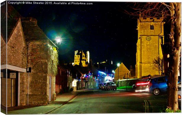  Christmas at Corfe. Canvas Print by Mike Streeter
