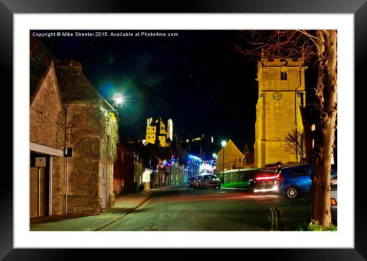  Christmas at Corfe. Framed Mounted Print by Mike Streeter