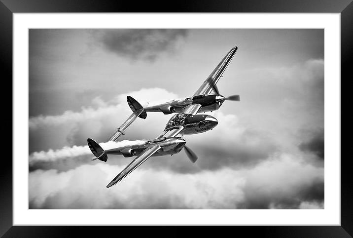  P-38 Lightning Framed Mounted Print by Ian Merton