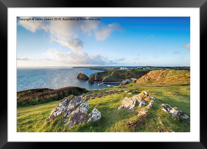 Mullion Cove in Cornwall Framed Mounted Print by Helen Hotson