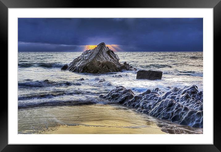Sandymouth Beach, Sunset 2 Framed Mounted Print by Mike Gorton