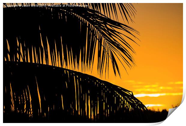 Palm tree silhouette Print by Jason Wells