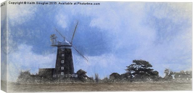  Burnham Windmill Canvas Print by Keith Douglas