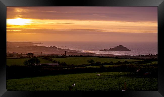  mounts bay sunrise Framed Print by keith sutton