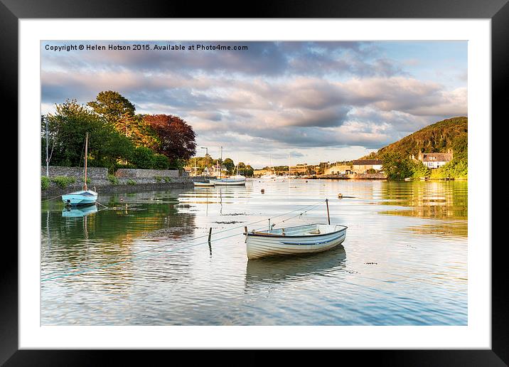 Boats at Millbrook in Cornwall Framed Mounted Print by Helen Hotson