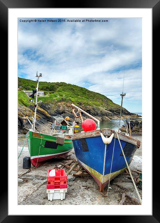 Cornish Fishing Village Framed Mounted Print by Helen Hotson