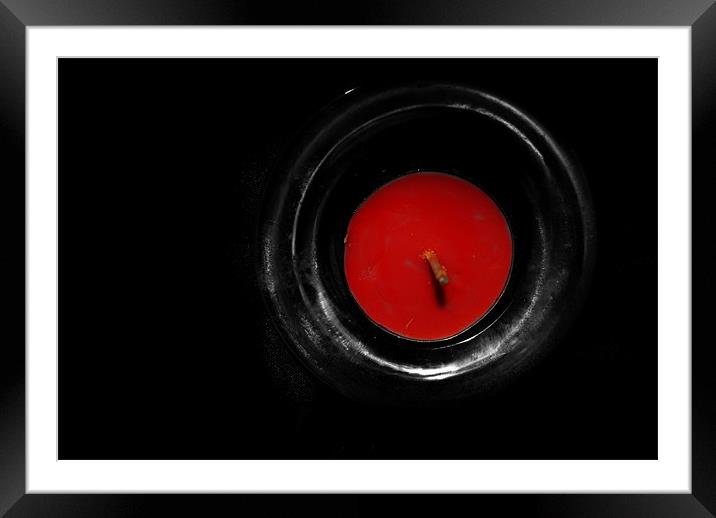 RED CANDLE Framed Mounted Print by Alexia Miles
