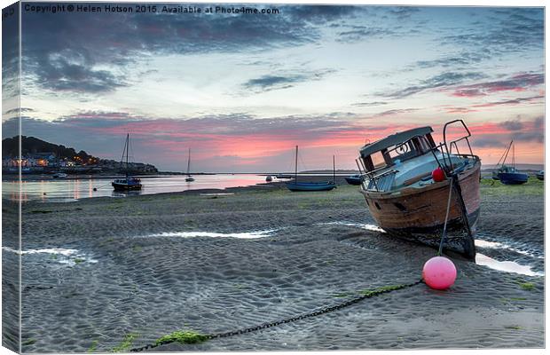 Sunset at Instow Canvas Print by Helen Hotson