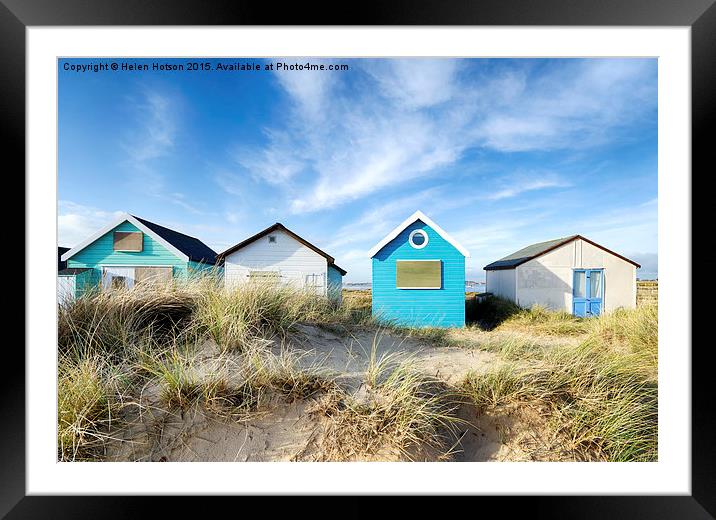 Beach Huts Framed Mounted Print by Helen Hotson