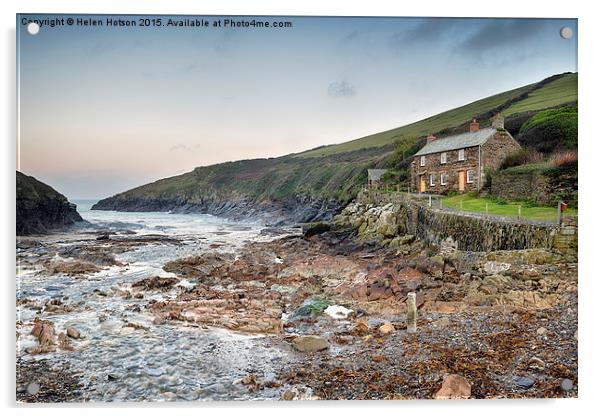 Winter on the Cornish Coast Acrylic by Helen Hotson